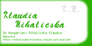 klaudia mihalicska business card